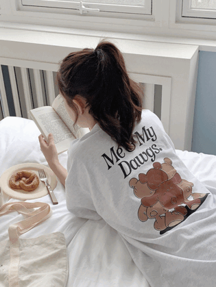 미앤마이 백라인 베어 포인트 티셔츠 - 2color